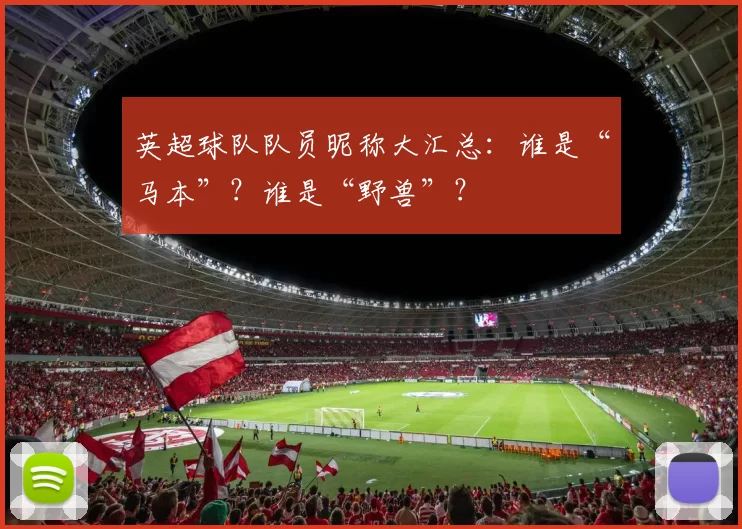 英超球队队员昵称大汇总：谁是“马本”？谁是“野兽”？